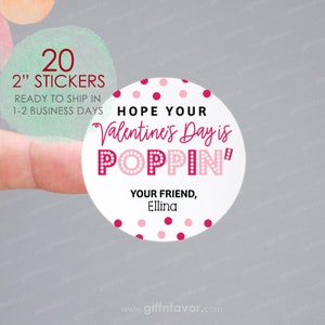 Hope Your Valentine's Day is Poppin Stickers,Class Valentine Valentine Tags,Pop It Tags,Valentine Pop It Toy Tags,Valentinstag Labels