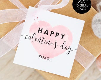 Glücklicher Valentinstag Tag druckbar, Klasse Valentinstag Tag druckbar, digitale Valentinstag Tags, Herz Valentinstag Tag druckbar, Valentinstag Tags