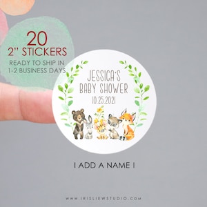 Woodland Baby Shower Favor Stickers,Woodland Thank You Stickers,Woodland Favor labels,Custom Thank You Labels,Woodland Animal Labels