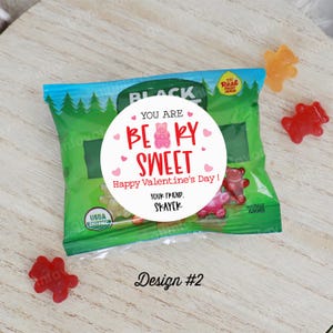 Kids Valentine's Day Class Exchange Stickers,Gummy Bears Valentines Day Stickers,Classroom Valentines Design #2