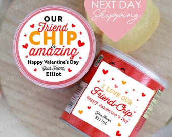 Kids Valentine's Day Class Exchange Stickers,Chip Valentine Stickers,Classroom Valentines,I Love our FriendCHIP Labels,Chip Valentine Tags
