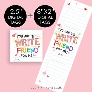 You are the WRITE Friend for Me Tags,Valentinstag Anhänger druckbar,Klasse Valentinstag Tag,Digital Valentinstag Tag,Bleistift Valentinstag Tags
