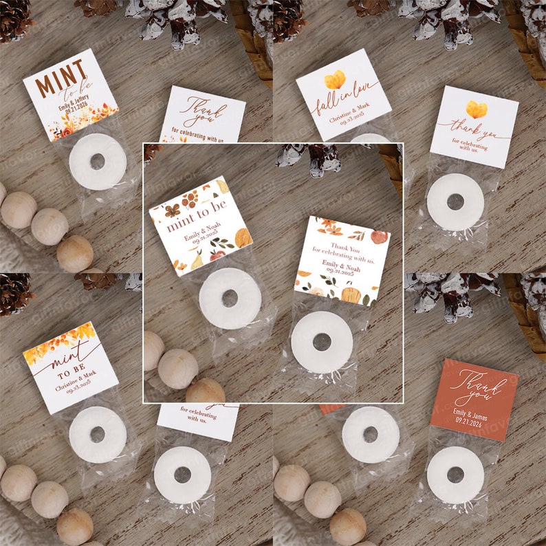 100pcs Fall Wedding Mints,wedding Mint Favors,fall Wedding Favors,mint ...