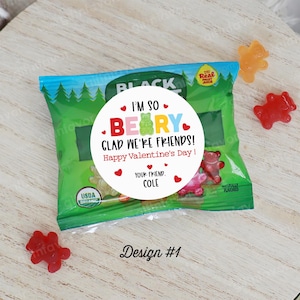 Kids Valentine's Day Class Exchange Stickers,Gummy Bears Valentines Day Stickers,Classroom Valentines Design #1