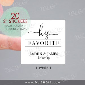 10 his/10 her favorite stickers,printed wedding favor stickers,wedding welcome favors,His favorite Her favorite stickers,Wedding favor label