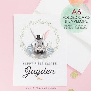 Carte de Pâques, carte de Joyeuses Pâques, bonne première carte de Pâques, carte de Pâques personnalisée, carte de Pâques personnalisée