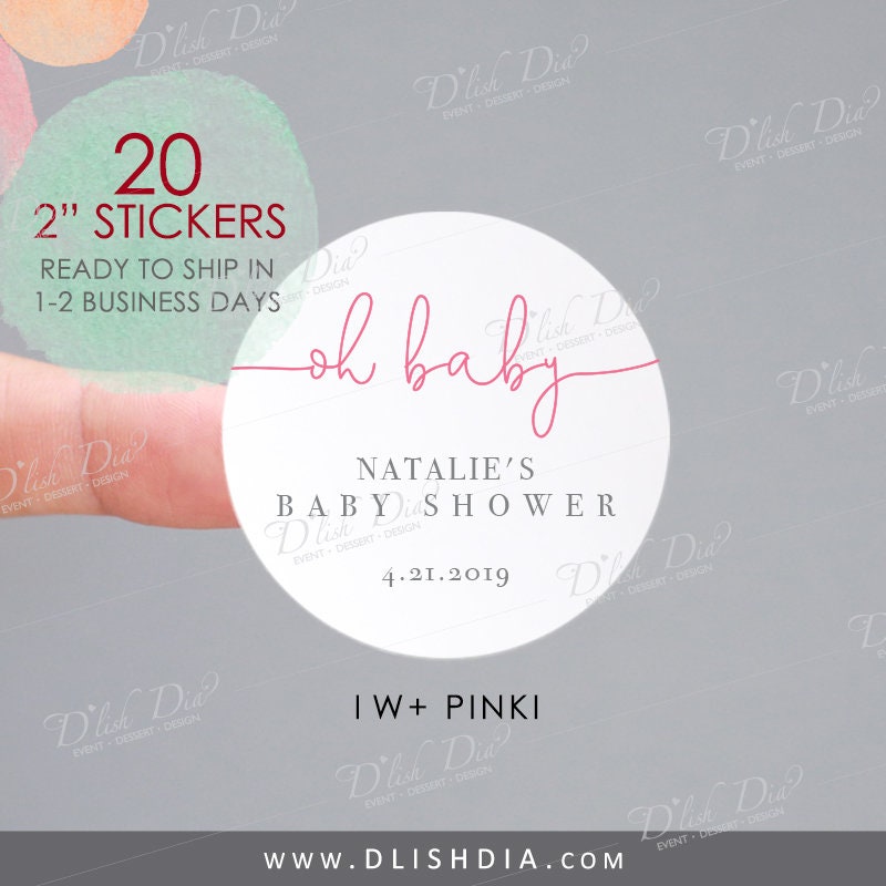 Oh Baby stickers,Baby shower labels, Personalized baby shower sticker…