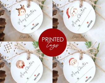 Set of 20/12/6 Christmas Gift Tags,Personalized Christmas Gift Tags,Christmas Labels,Rudolph Gift Tags,Santa Gift Tags