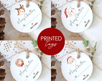 Conjunto de etiquetas de regalo de Navidad 20/12/6, etiquetas de regalo de Navidad personalizadas, etiquetas de Navidad, etiquetas de regalo de Rudolph, etiquetas de regalo de Santa