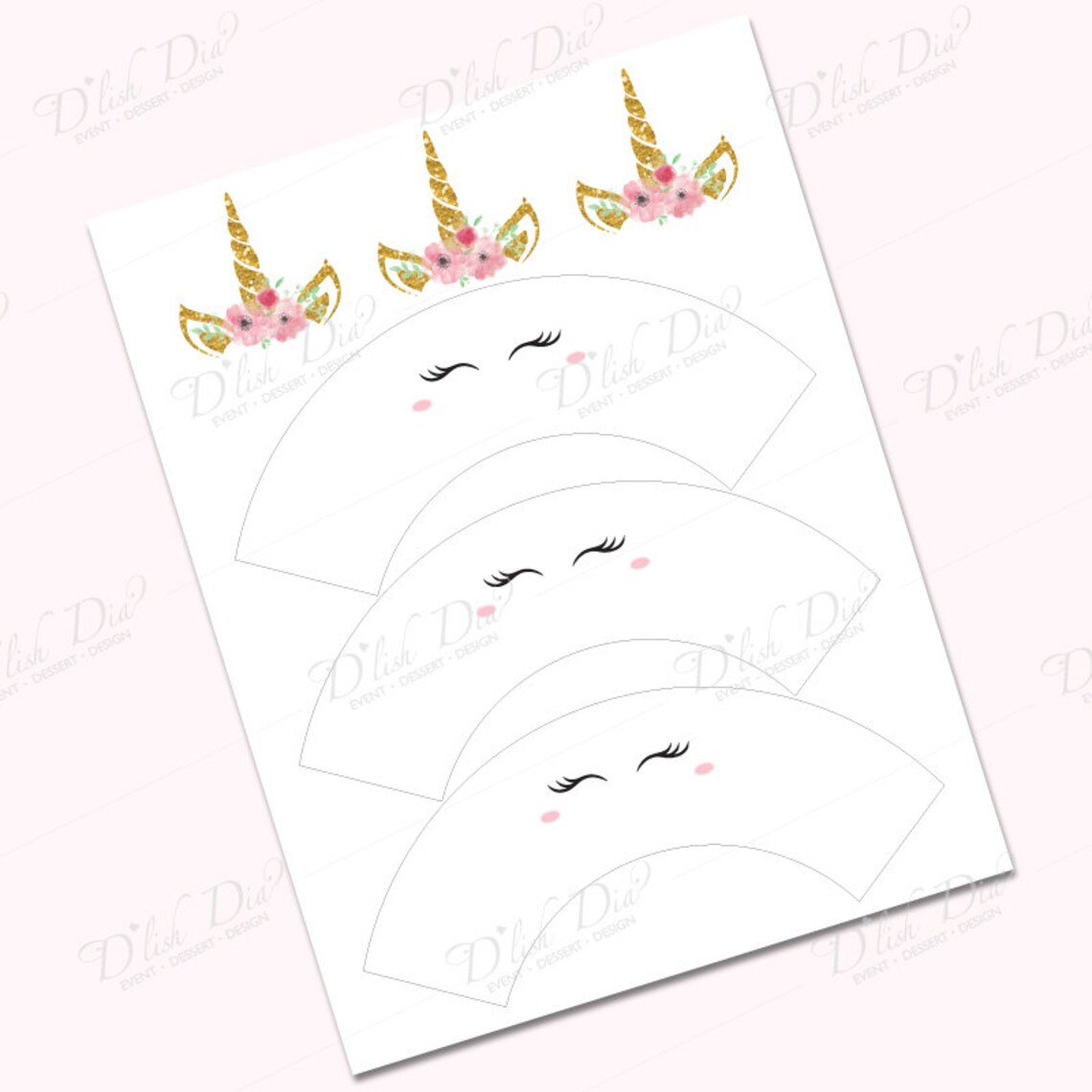 Unicorn Cupcake Wrapper Printableunicorn Cupcake Topper - Etsy