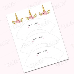 Unicorn Cupcake Wrapper Printable,unicorn Cupcake Topper Printable,pink ...
