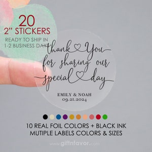 Thank You for Sharing Our Special Day Stickers,Custom Wedding Stickers,Thank You Gift Labels,Wedding Favor Labels,Party Favor Labels