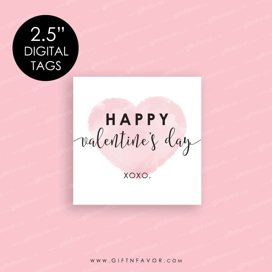 Happy Valentine's Day Tag Printable Class Valentines - Etsy