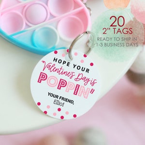 Hope Your Valentine's Day is Poppin',Class Valentine Tags,Pop It Tags,Valentine Pop It Toy Tags,Classroom Valentines Tag,Kids Valentines Tag