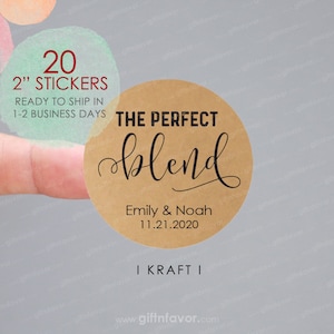 The Perfect Blend Stickers,The Perfect Blend Label,Wedding Favor Labels,Coffee Bean Favor Labels,Coffee Favor Labels,Coffee Bean Labels