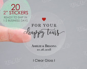 For your happy tears stickers,happy tears stickers,wedding favor stickers,favor tissue pack stickers,tissue labels,tissue pack labels,20pcs