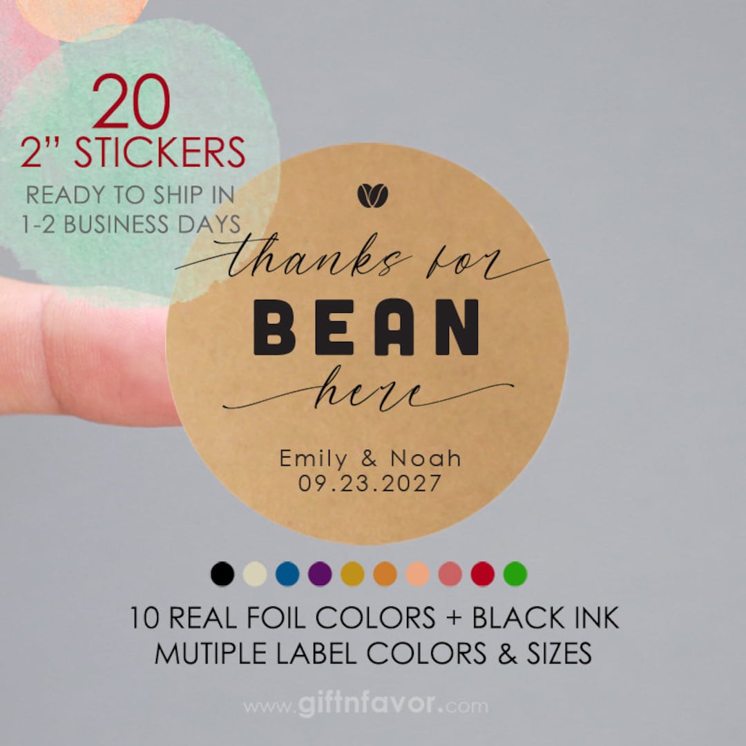 Thanks for BEAN Here Stickers,thanks for BEAN Here Labels,wedding