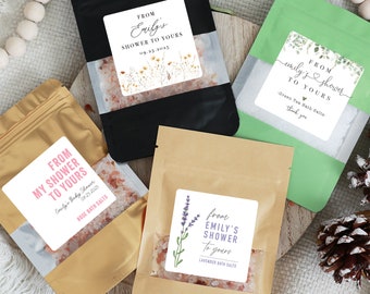 24pcs From My Shower to Yours Bag,Bath Salt Bags,Custom Bath Salt  Bags,Bridal Shower Favor Labels,Wedding Bath Salt Favor Bags