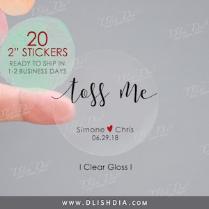 20 Toss me stickers,personalized toss me stickers,confetti wedding stickers,wedding confetti stickers,custom wedding favor labels