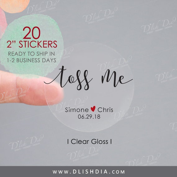 20 Toss Me Stickerspersonalized Toss Me Stickersconfetti Etsy