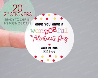 Hope You Have a WonDOHful Valentine's Day Sticker,Play-Doh Valentines,Non-Candy Valentine,Kids Valentine,Doh Valentine,School Valentine