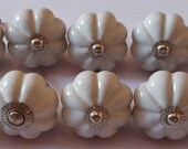 White Ceramic Knobs Hand Painted Pumpkin Knobs Ceramic Door Knobs Kitchen Cabinet Knobs Drawer Knobs Cupboard Knobs Hardware knobs