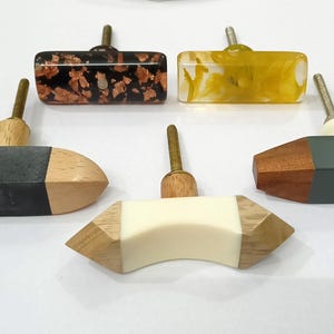 Resin Wood Cabinet Knobs: Decorative Dresser Drawer Pulls image 4