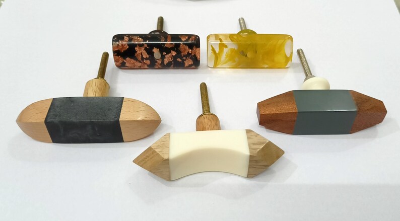 Resin Wood Cabinet Knobs: Decorative Dresser Drawer Pulls image 4