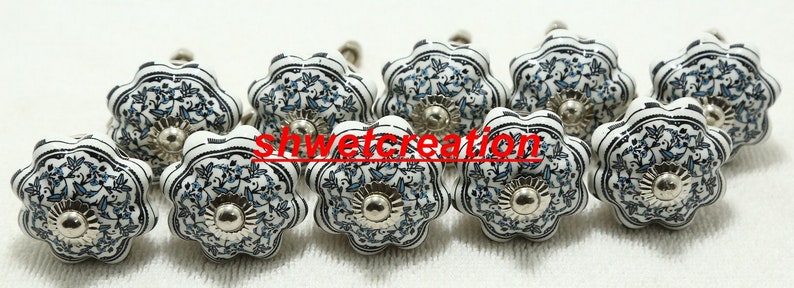 Blue Black Ceramic Door Knobs Pumpkin Knobs Handpainted Kitchen Cabinet Drawer Knobs Hardware Knobs Drawer Handles Decorative Ceramic Knob