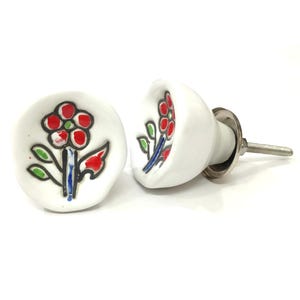 Blumen Design Keramik Türknäufe Premium Knäufe Küchenschrank Knäufe Schubladenknäufe Möbelknäufe Schubladengriffe Türknäufe