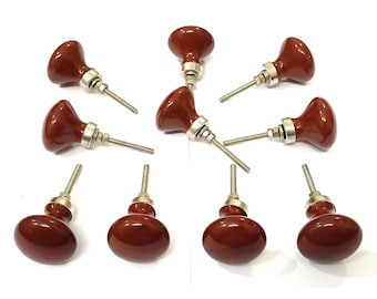 Braune Farbe Vintage Keramik Knäufe Küchenschrank Knäufe Schubladenknäufe Hardware Knobs Kids Schlafzimmer Knobs Schrank Knobs Türknäufe