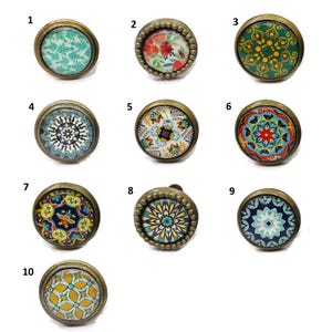 Handmade Metal and Glass Cabinet Knobs, Decorative Door Pulls