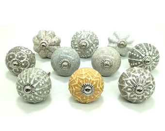 Handbemalte Keramikknöpfe, dekorative Schrankbeschläge