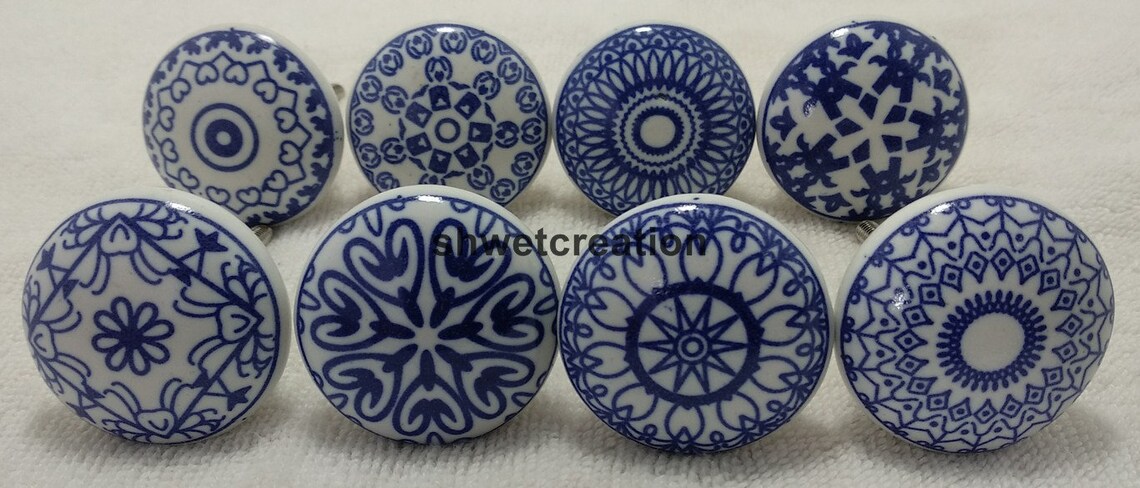 New York Yankees White Ceramic Cabinet Knob - 1.5 Inch For Kitchen, Dresser, Vanity