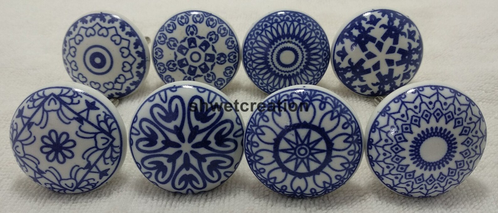 Grey & White Ceramic Knobs Kitchen Drawer Knobs Etsy