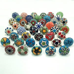 手作りのマルチカラーセラミックノブ、塗装されたキャビネットハードウェア 画像 2