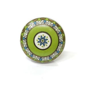 Green Flat Ceramic Knobs Handmade Ceramic Door Knobs Kitchen Cabinet Knobs Drawer Knobs Cupboard Knobs Hardware Knobs