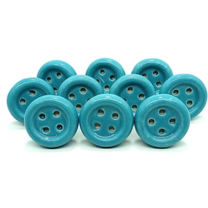 Teal Farbe Knopf Stil Keramik Knäufe Küchenschrank Schublade Knäufe Hardware Knaufs Handgefertigt Knäufe Schrank Knäufe Keramik Türknauf Schublade Pull