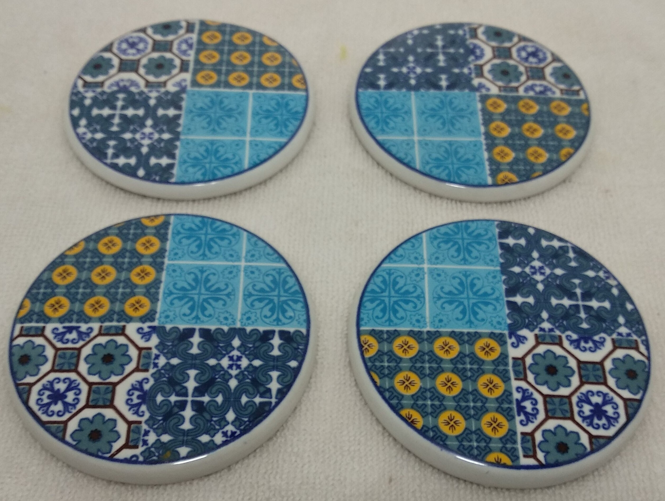 Colorful Ceramic Coaster Assorted Design Handmade Coaster Set Etsy UK