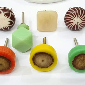Resin Wood Cabinet Knobs: Decorative Dresser Drawer Pulls image 3