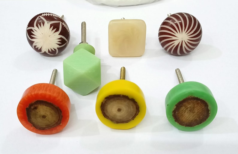Resin Wood Cabinet Knobs: Decorative Dresser Drawer Pulls image 3