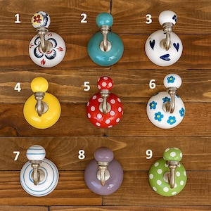 Hand-Painted Ceramic Wall Hook – Decorative Boho Home Decor