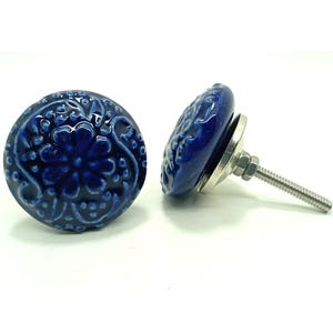 Blue Vintage Look Ceramic Knobs Ceramic Door Knobs Kitchen Cabinet Knobs Drawer Knobs Hardware Knobs Bedroom Cupboard Knobs