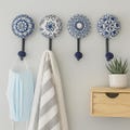 Blue Ceramic Decorative Hooks – Kitchen, Bathroom, Coat, Towel Hangers product logo