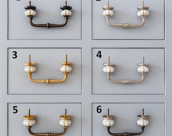 Ceramic Kitchen Cabinet Pull, 4 Inch Dresser Handle