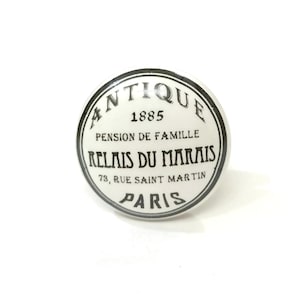 Handmade Ceramic Knob: Paris Antique Style, Cabinet Hardware
