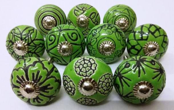 Grüne Farbe Vintage Look Keramik Knäufe Vintage Keramik | Etsy