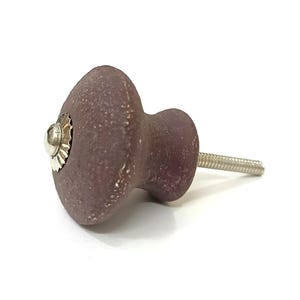 Handpainted Brown Ceramic Knob, Cabinet Hardware