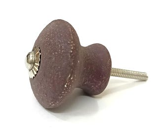 Handbemalter Keramik Knauf in Braun