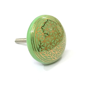 Green and Golden Flat Ceramic Knobs Kitchen Cabinet Knobs Cupboard Knobs Hardware Knobs Ceramic Door Knobs Drawer Knobs